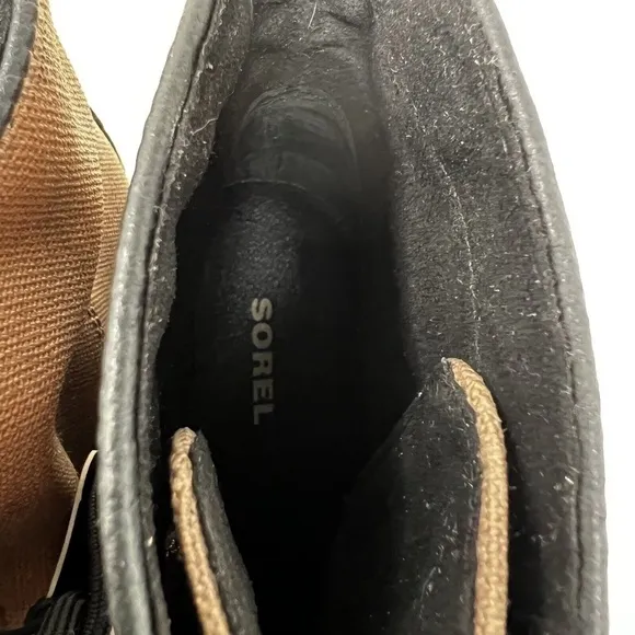 Sorel PDX Wedge Ankle Boots Women Size 8.5 Shoes Waterproof Lace Black Tan