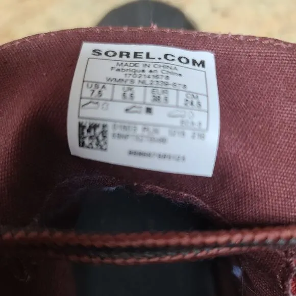 Sorel Red Black Gypsy Out N About Waterproof Lace Up Ankle Boots NEW 7 1/2