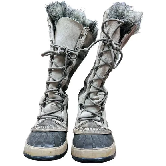 Sorel Stone Brown Cate the Great duck boots tall lined waterproof winter SZ 6