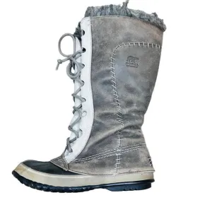 Sorel Stone Brown Cate the Great duck boots tall lined waterproof winter SZ 6