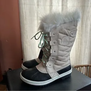 Sorel Tofino II WP Fawn Sea Sprite Fur Lace Up Waterproof Winter Boots NEW 6.5
