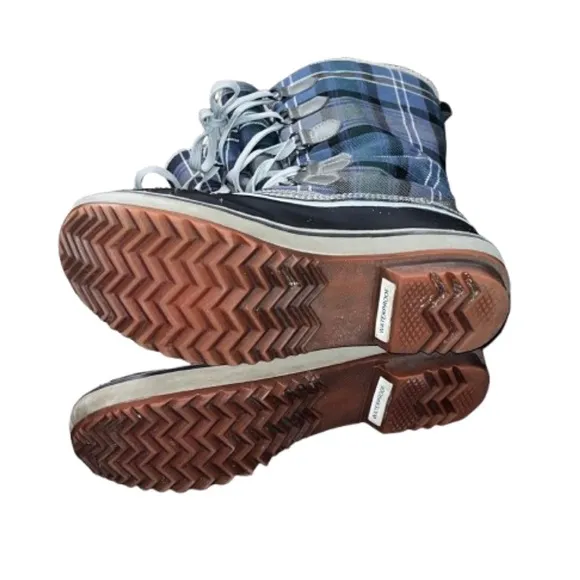 SOREL Trivoli Plaid 18131 Waterproof RubberSole Boots Size 7.5 Warm Lining Flaws