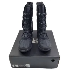Sorel Whitney 11 Tall Lace Up Black Boots Size 9M NWB 11123-1TClo