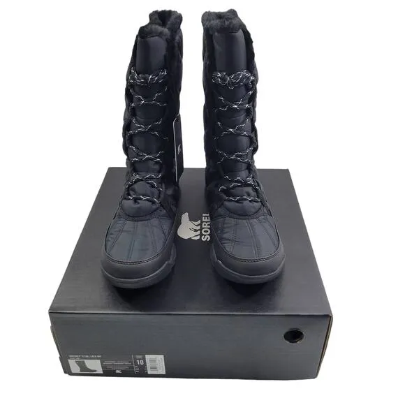 Sorel Whitney 11 Tall Lace Up Black Boots Size 9M NWB 11123-1TClo