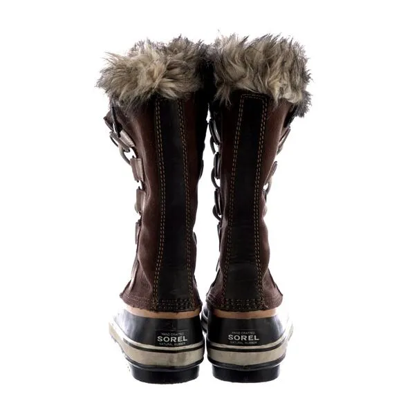 Sorel Womans 8 Joan of Arctic Waterproof Suede Winter Boots Fur Lining Brown EUC