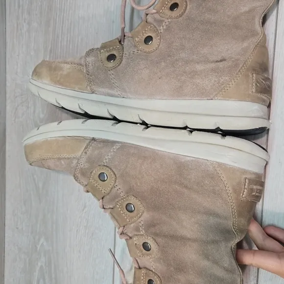Sorel Women Ankle Leather Snow Winter Fur Boots shoes sz 8.5