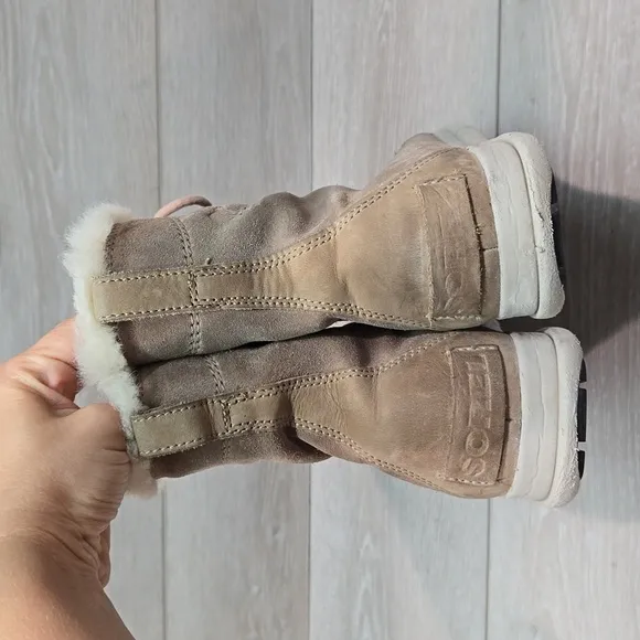 Sorel Women Ankle Leather Snow Winter Fur Boots shoes sz 8.5