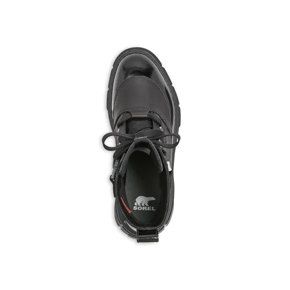 SOREL Womens Black 1-1/2&quot; Platform Back Pull-Tab Caribou X Wedge Boots Shoes 5