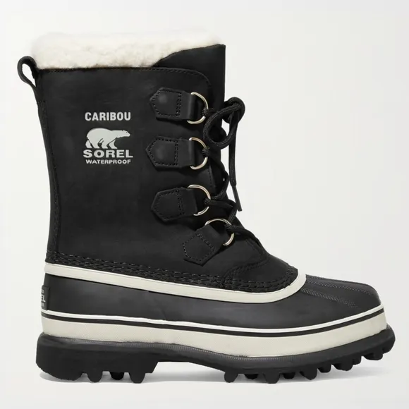 Sorel Womens Caribou waterproof nubuck and rubber boots