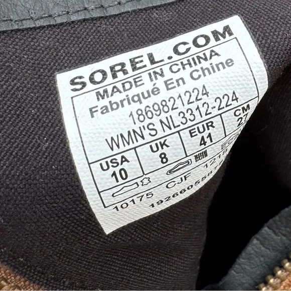 Sorel Women's Emelie Camel Brown Zip Ankle Boots Size 10