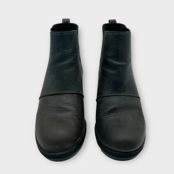 Sorel Women's Joan of Arctic Wedge Il Chelsea Boots Leather Quarry Size 7.5 Nice