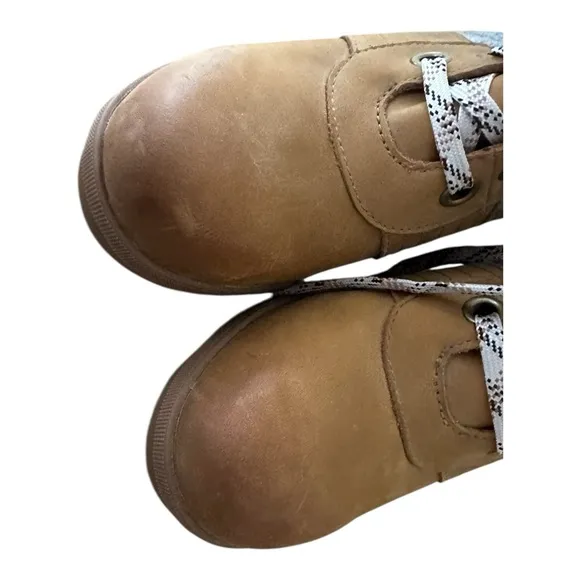 Sorel Women's Lexie Tan and Gray Lace-Up Wedge Boots 9