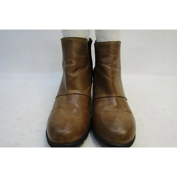Sorel Womens Size 8 Brown Leather Chelsea Wedge Ankle Fashion Boots Bootie