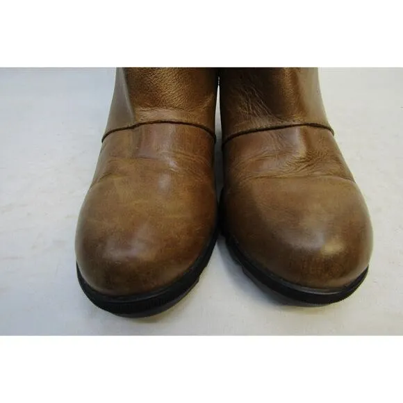 Sorel Womens Size 8 Brown Leather Chelsea Wedge Ankle Fashion Boots Bootie
