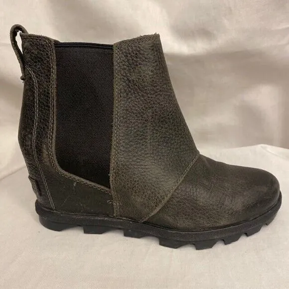 SOREL Womens Size 8.5 Joan of Arctic Hidden Wedge II Chelsea Ankle Boots Black