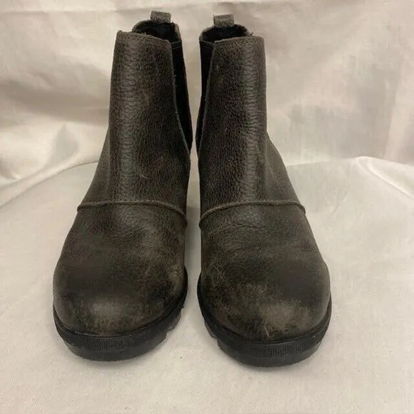 SOREL Womens Size 8.5 Joan of Arctic Hidden Wedge II Chelsea Ankle Boots Black