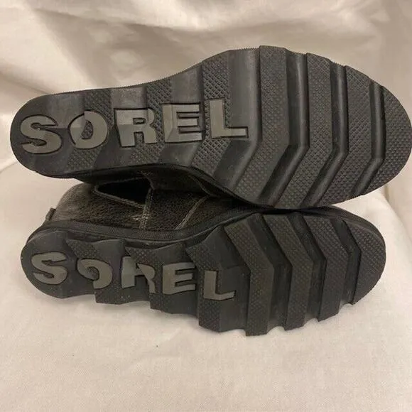 SOREL Womens Size 8.5 Joan of Arctic Hidden Wedge II Chelsea Ankle Boots Black