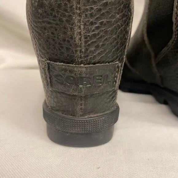 SOREL Womens Size 8.5 Joan of Arctic Hidden Wedge II Chelsea Ankle Boots Black