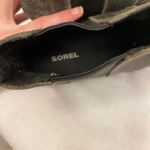 SOREL Womens Size 8.5 Joan of Arctic Hidden Wedge II Chelsea Ankle Boots Black