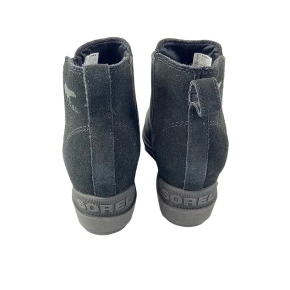 Sorel Womens Size 9 EVIE II Women's Chelsea Black Leather Ankle Boots