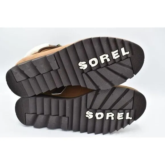 Sorel Womens Size 9 Harlow Lace Velvet Tan Blackened Brown Waterproof Boots