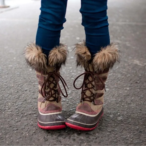 Sorel Women’s Waterproof Joan Of Arctic Suede Leather Faux Fur Snow Winter Boots