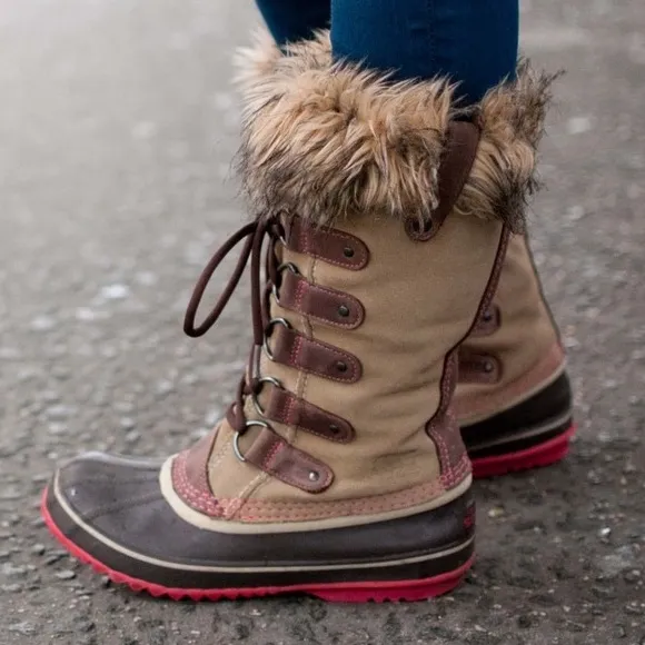 Sorel Women’s Waterproof Joan Of Arctic Suede Leather Faux Fur Snow Winter Boots
