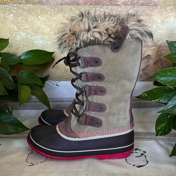 Sorel Women’s Waterproof Joan Of Arctic Suede Leather Faux Fur Snow Winter Boots