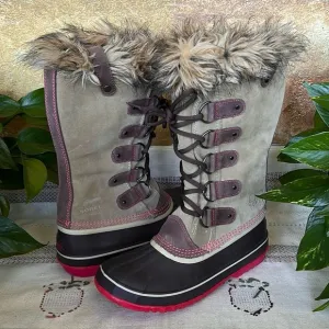 Sorel Women’s Waterproof Joan Of Arctic Suede Leather Faux Fur Snow Winter Boots