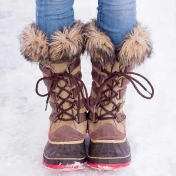 Sorel Women’s Waterproof Joan Of Arctic Suede Leather Faux Fur Snow Winter Boots