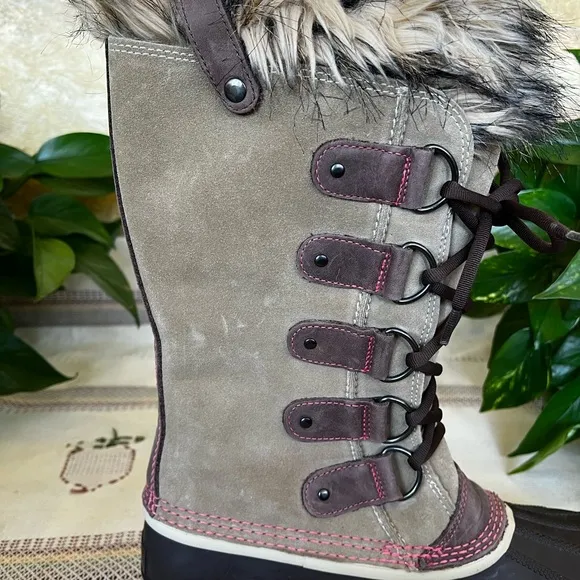 Sorel Women’s Waterproof Joan Of Arctic Suede Leather Faux Fur Snow Winter Boots