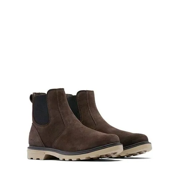 Sorel Carson Boots Men's 8 Brown Suede Waterproof Pull-On Ankle Chelsea EEE3801