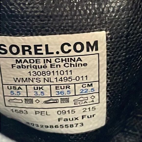 Sorel Waterproof Pel Faux Fur Weather Boots Size 5.5