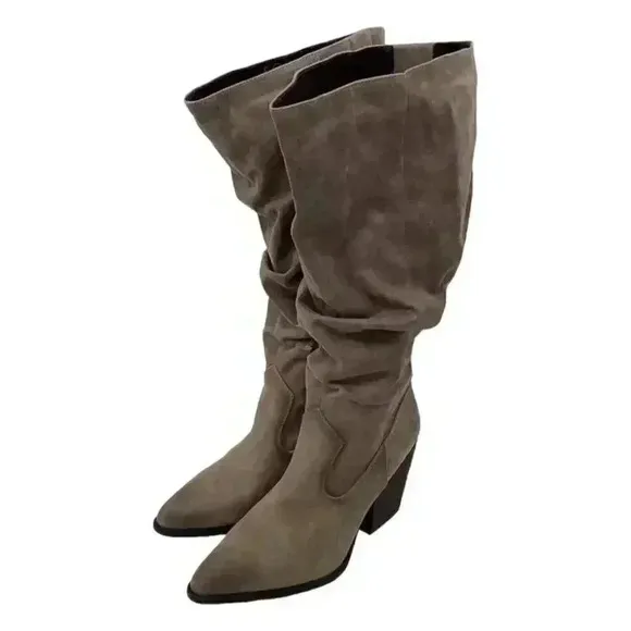 Soul Naturalizer Mackenzie Size 8.5 Knee High Slouchy Heeled Boots Pointed Toe