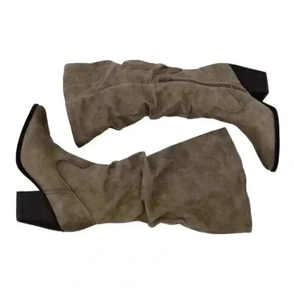 Soul Naturalizer Mackenzie Size 8.5 Knee High Slouchy Heeled Boots Pointed Toe