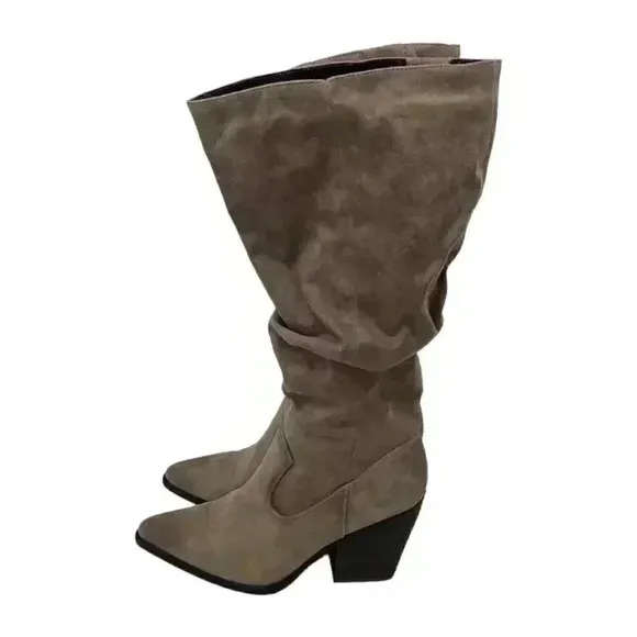Soul Naturalizer Mackenzie Size 8.5 Knee High Slouchy Heeled Boots Pointed Toe