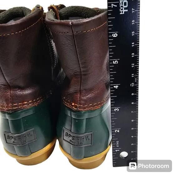 Sperry Saltwater Duck Boot Green and Brown, Women's Size 7