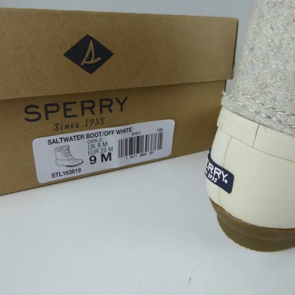 Sperry Saltwater Wool Blend Rubber Duck Boots Leather Laces Side Zip NIB
