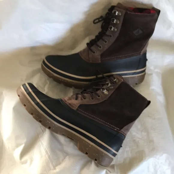 Sperry STS20735 Cold Bay Black/Tan Duck Boots NEW $148 Men's Size 13 No Box