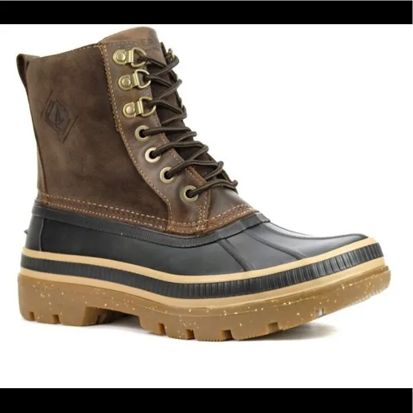 Sperry STS20735 Cold Bay Black/Tan Duck Boots NEW $148 Men's Size 13 No Box