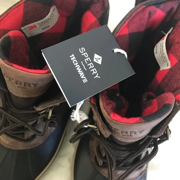 Sperry STS20735 Cold Bay Black/Tan Duck Boots NEW $148 Men's Size 13 No Box