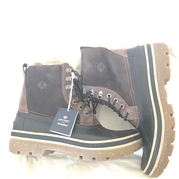 Sperry STS20735 Cold Bay Black/Tan Duck Boots NEW $148 Men's Size 13 No Box