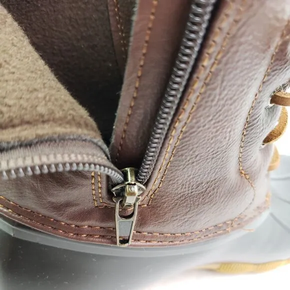 Sperry Top Sider Saltwater Youth Size 4Y Brown Leather Waterproof Duck Boots