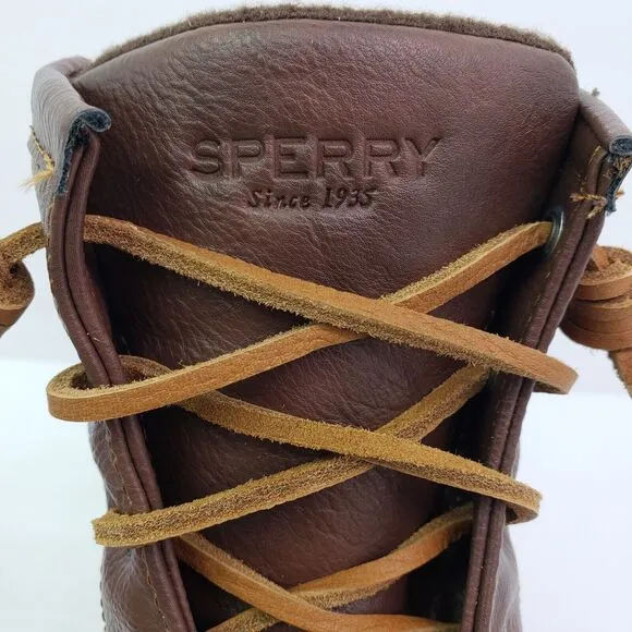 Sperry Top Sider Saltwater Youth Size 4Y Brown Leather Waterproof Duck Boots
