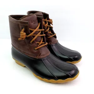 Sperry Top Sider Saltwater Youth Size 4Y Brown Leather Waterproof Duck Boots