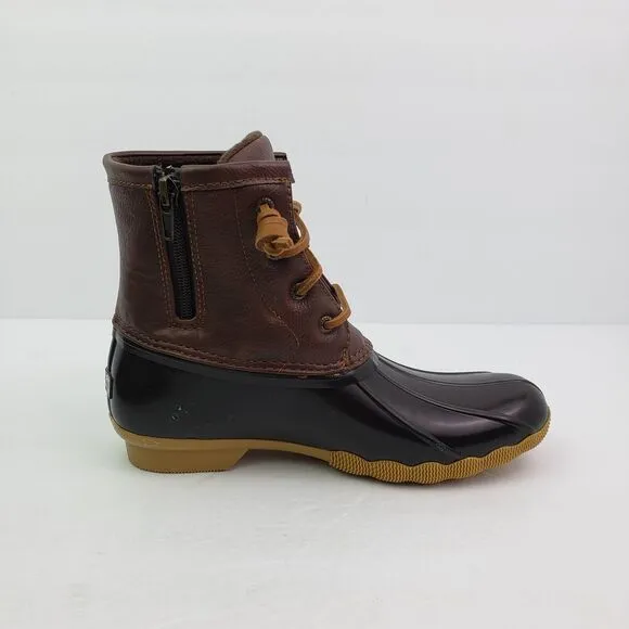 Sperry Top Sider Saltwater Youth Size 4Y Brown Leather Waterproof Duck Boots