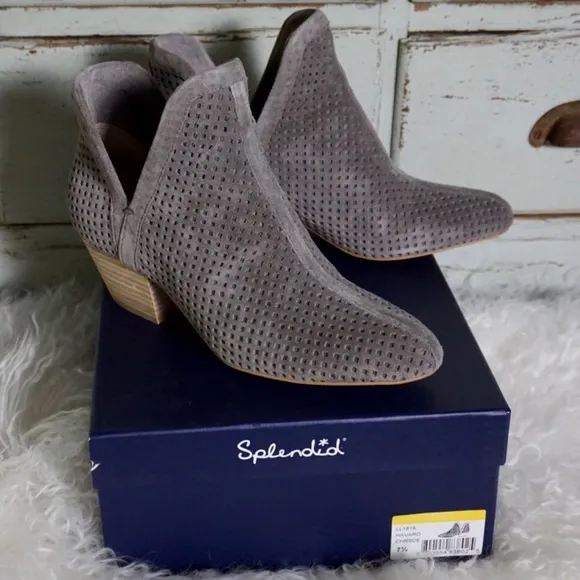 Splendid Havard Suede Charcoal Ankle Boots 7.5