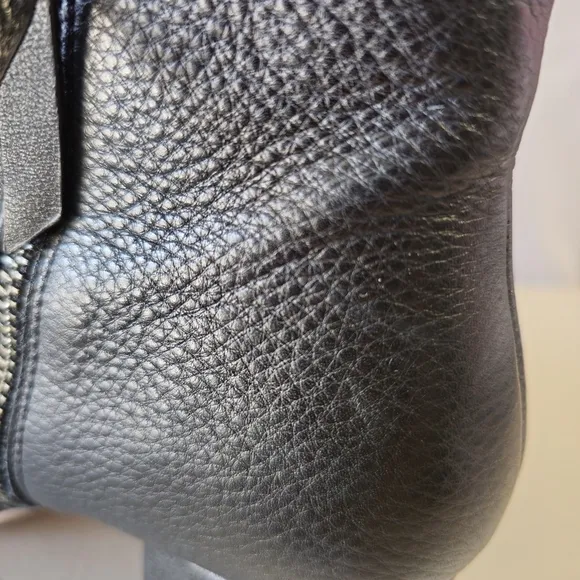 Splendid soft pebble leather Elegant Black Ankle Boots