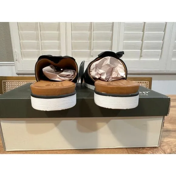 Spring Step Lavona-B Sandals Black Leather Slip-On Size 8.5 US 39 EU NIB Stylish
