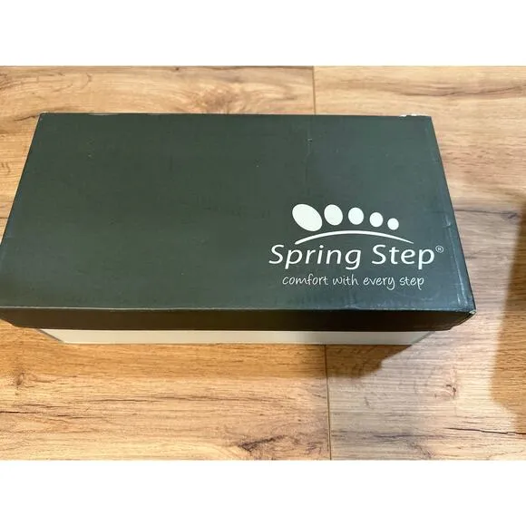 Spring Step Lavona-B Sandals Black Leather Slip-On Size 8.5 US 39 EU NIB Stylish